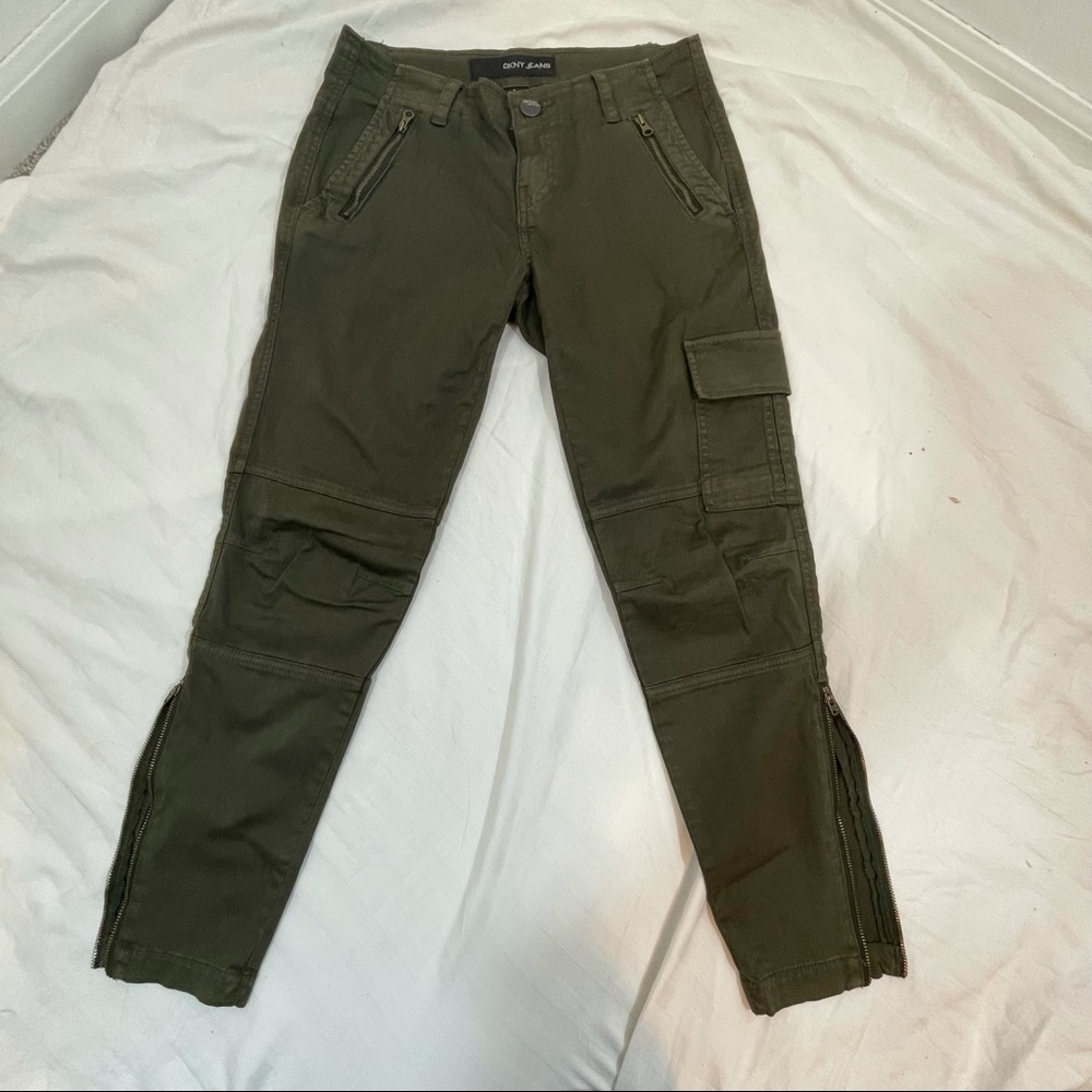 DKNY Skinny Cargo Pants Olive Green Size 0